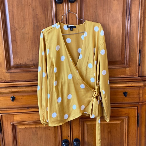 Satin polka dot wrap spring top - Picture 1 of 6